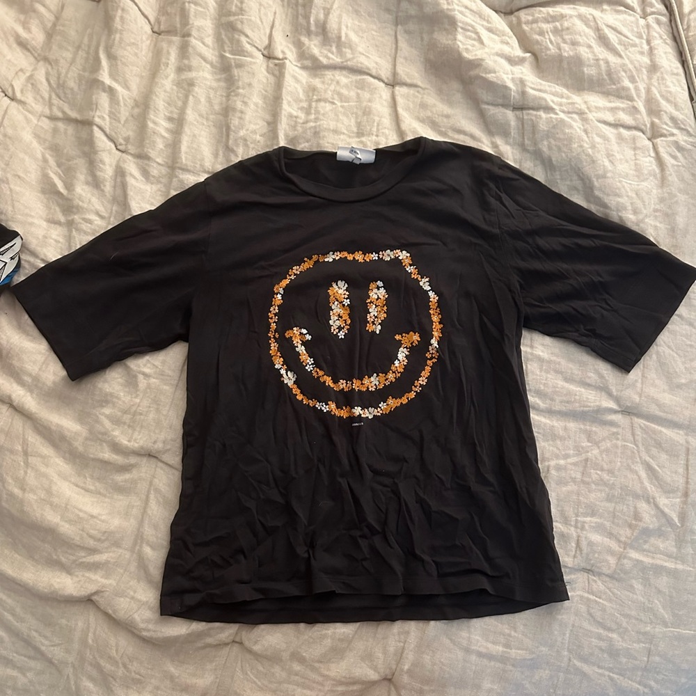 GANNI flower smiley tee